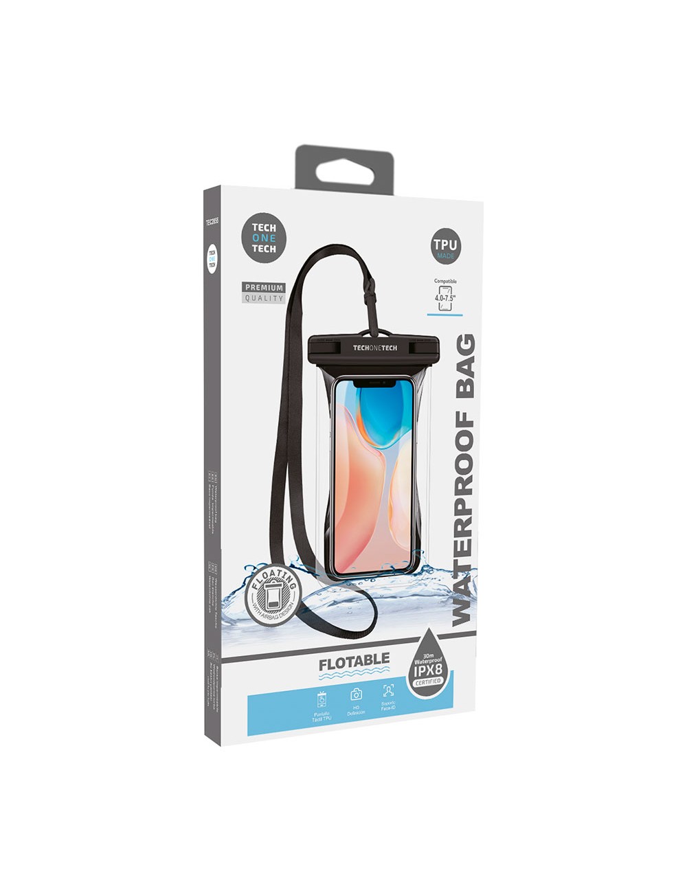 Funda impermeable flotante tpu ipx8 negra