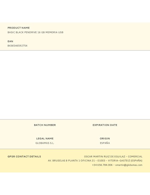 Basic black pendrive 16 gb memoria usb