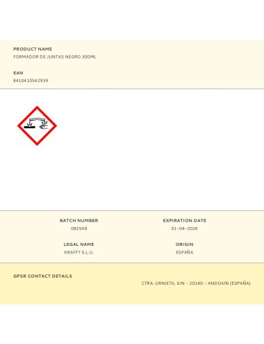 Formador de juntas negro 300ml