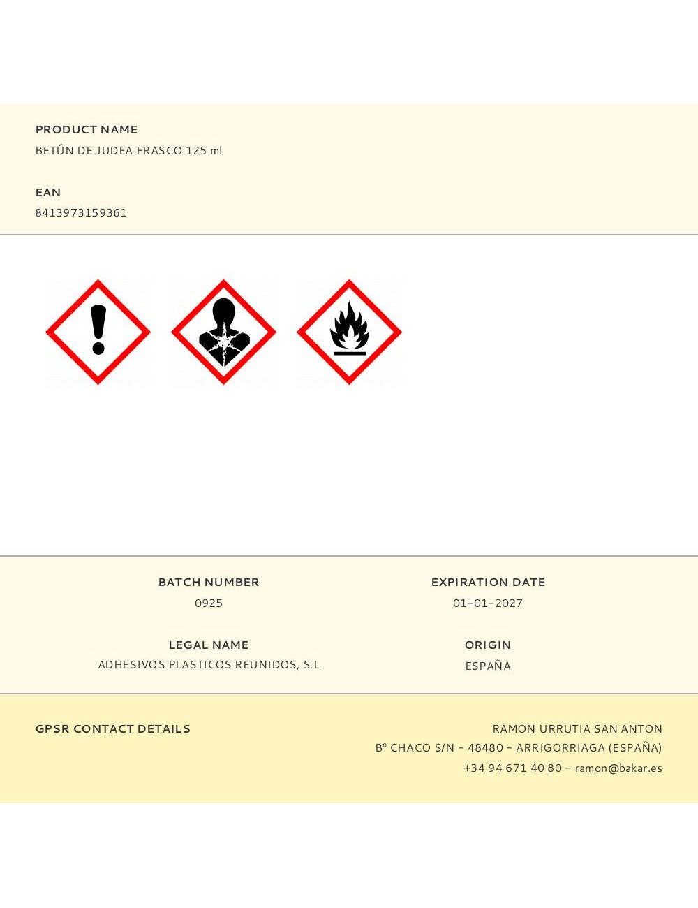 Betún de judea frasco 125 ml