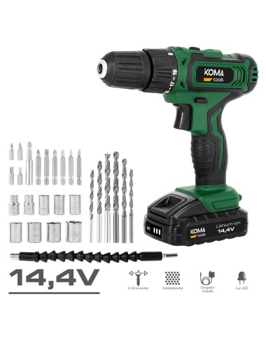 Kit taladro atornillador a bateria, 27 accesorios