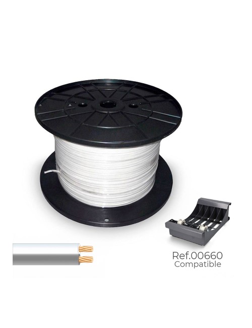 Cable paralelo 48v 2 x 0,75 mm blanco/gris 500 m. (bobina mediana)