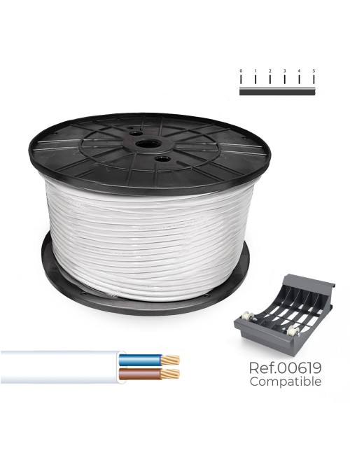 Manguera plana 2 x 1,50 mm blanca, 200 m. (bobina grande)