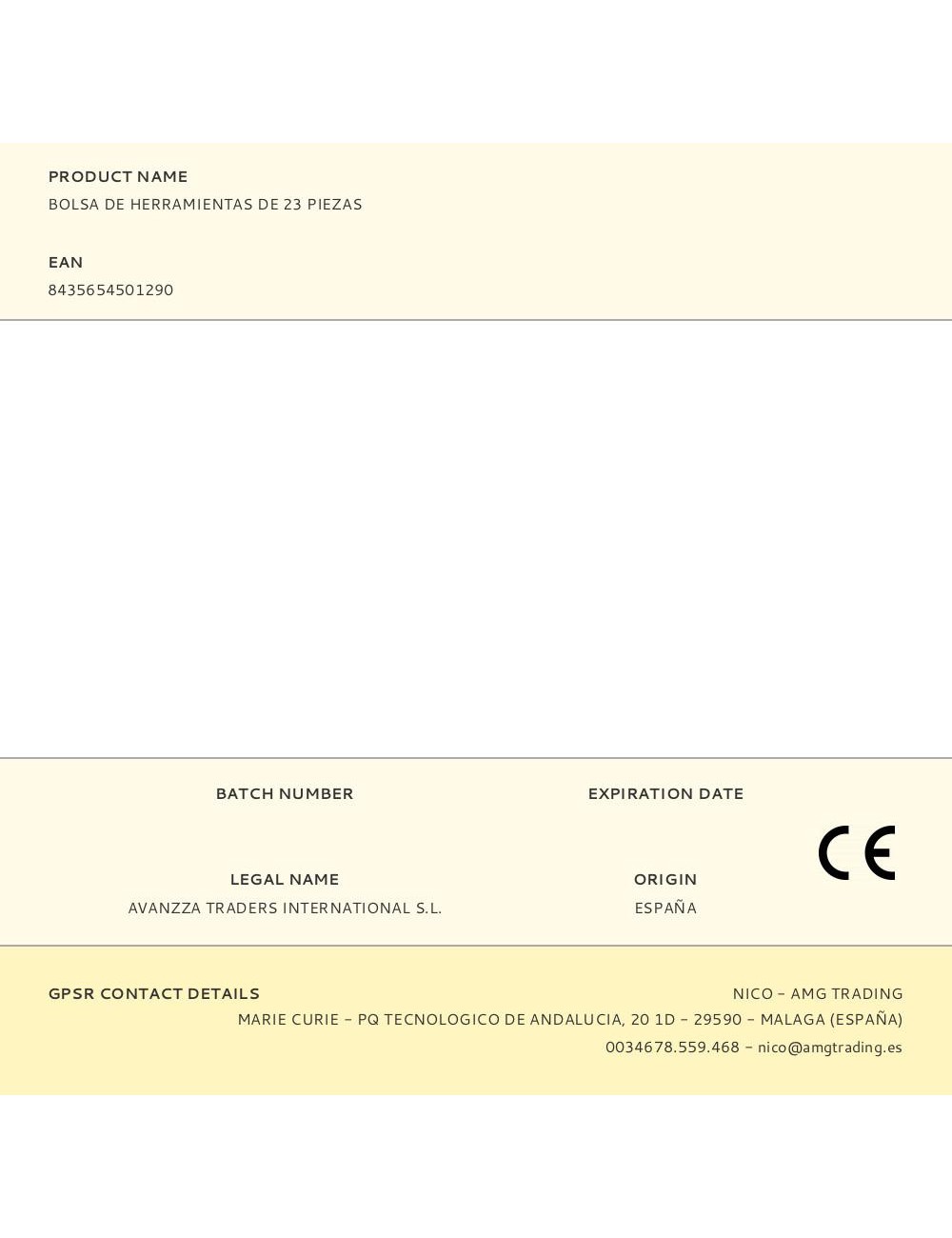 Bolsa de herramientas de 23 piezas