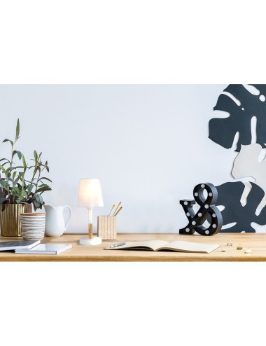 Lámpara de mesa blanca, e14 máx 40 w, ø 13 x 32 cm,