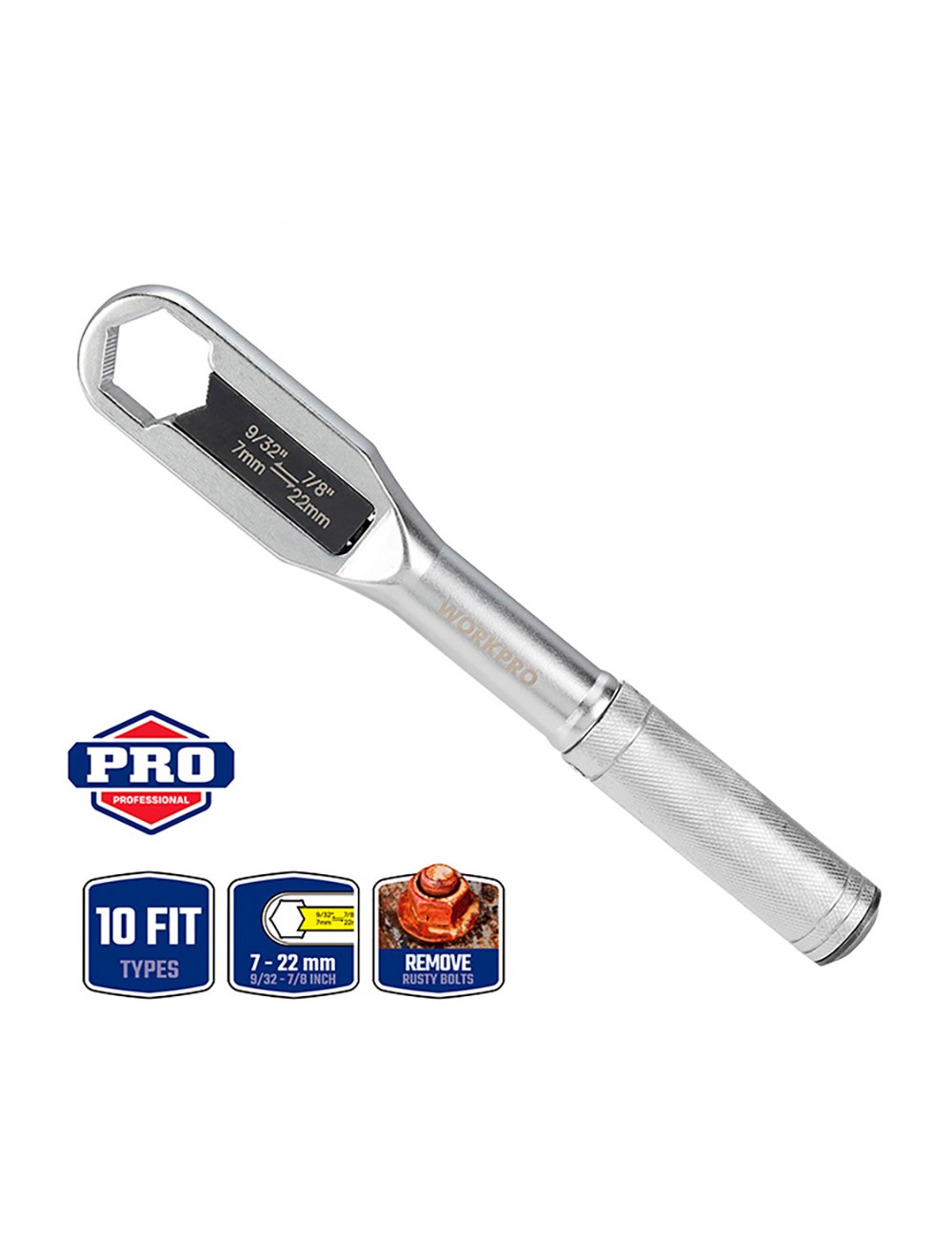 Llave ajustable universal, métrica y sae 7 - 22 mm