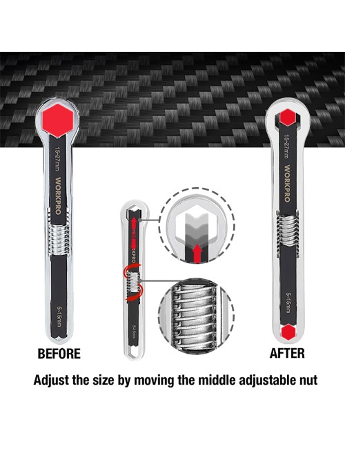 Llave ajustable universal, métrica y sae 5 - 16 mm