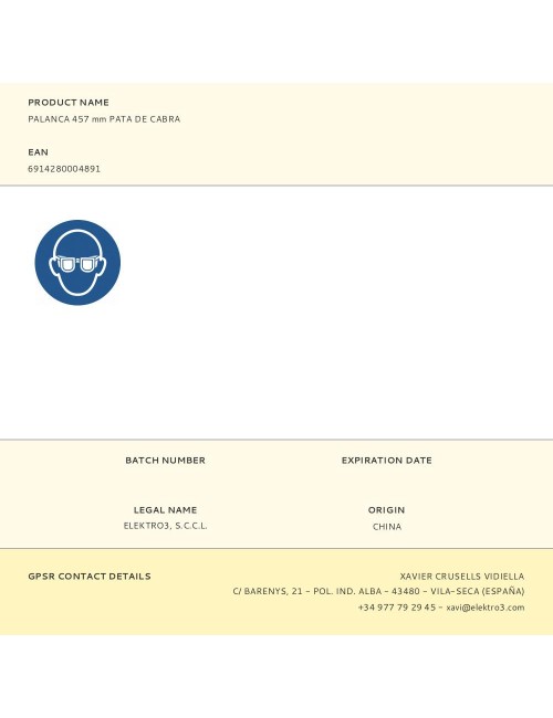 Palanca pata de cabra 457 mm