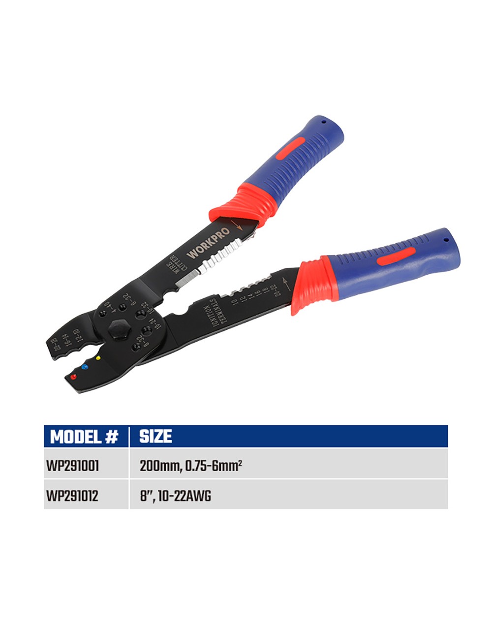 Crimpadora pelacables, multiusos, 200 mm