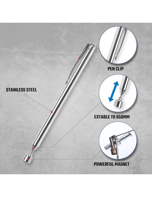 Puntero magnético, extensible, 650 mm