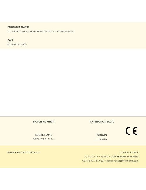 Accesorio de agarre para taco de lija universal