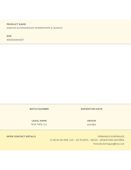 Gancho autoadhesivo powerstrips s, blanco