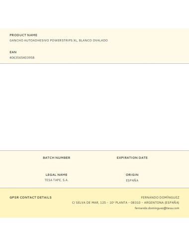 Gancho autoadhesivo powerstrips xl, blanco ovalado