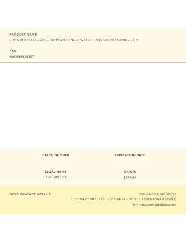 Cinta de reparación ultra power under water transparente 50 mm x 1,5 m