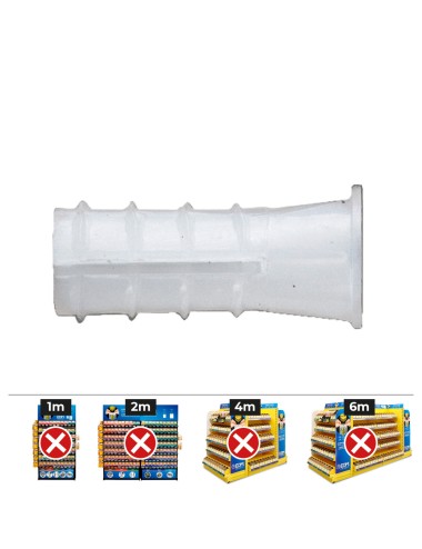 Taco de plástico tipo b ø 6 mm, caja 500 uds