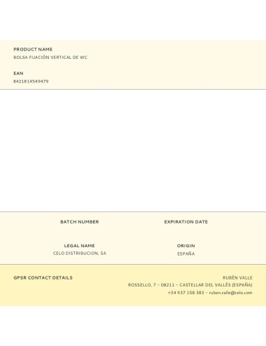 Bolsa fijación vertical de wc