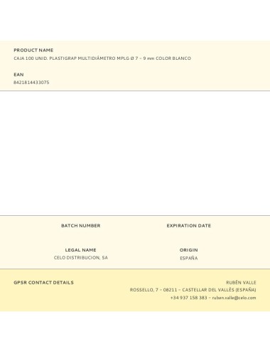 Plastigrap multidiámetro mplg ø7 - 9 mm, blanco, caja 100 uds