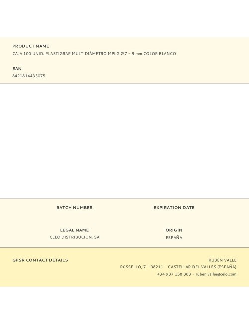 Plastigrap multidiámetro mplg ø7 - 9 mm, blanco, caja 100 uds