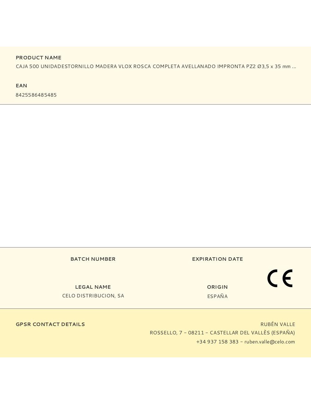 Caja 500 unidadestornillo madera vlox rosca completa avellanado impronta pz2 ø3,5 x 35 mm bicromatado