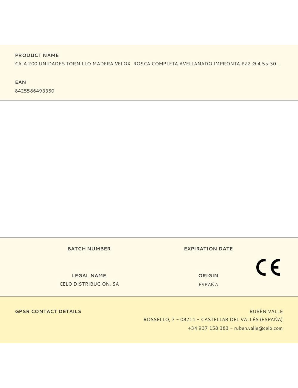 Caja 200 unidades tornillo madera velox rosca completa avellanado impronta pz2 ø 4,5 x 30 mm bicromatado