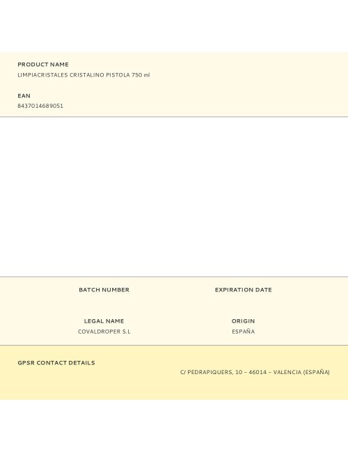 Limpiacristales cristalino pistola 750 ml