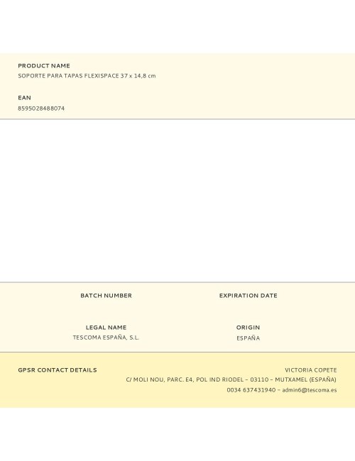 Soporte para tapas flexispace 37 x 14,8 cm