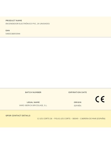 Encendedor electrónico pvc, 24 unidades