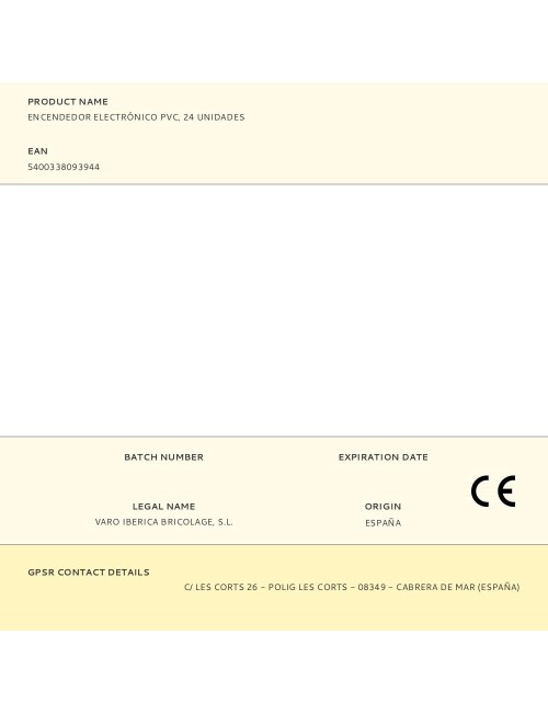 Encendedor electrónico pvc, 24 unidades