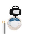 Carrete cable paralelo 2x1,50 mm blanco/gris "audio" 10 m