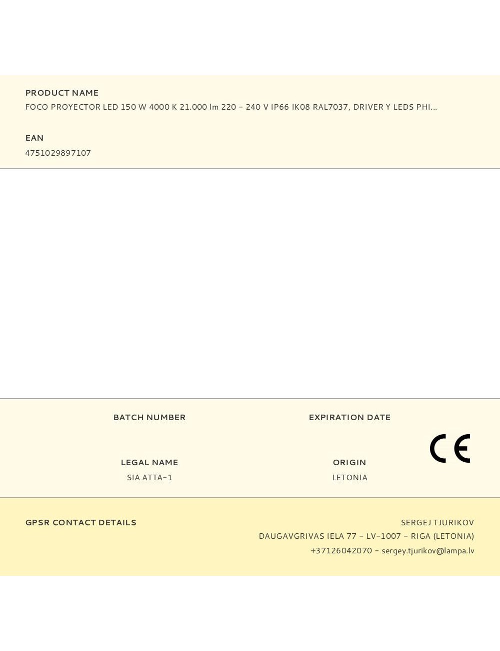 Foco proyector led 150 w 4000 k 21.000 lm 220 - 240 v ip66 ik08 ral7037, driver y leds philips, luz dia