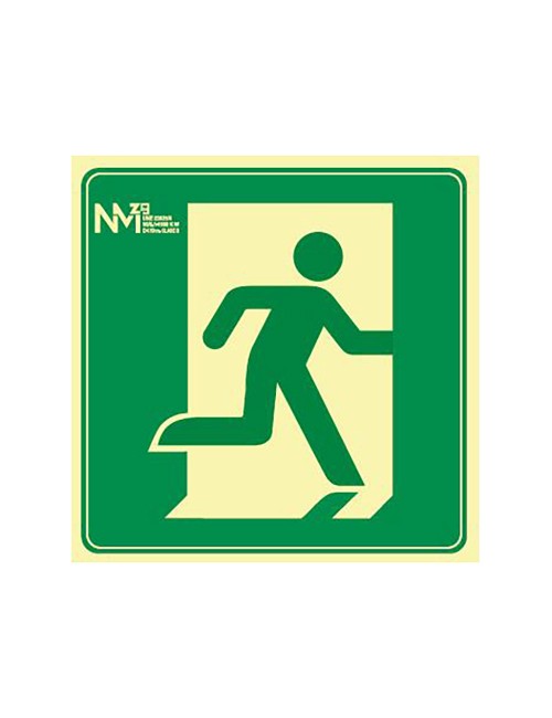 Señal de evacuación "salida" izq clase b, pvc 0.7mm, 21 x 21 cm