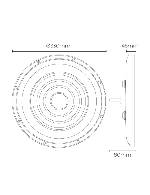 Campana led 200 w 6400 k 20.000 lm ø33 x 4,5 cm
