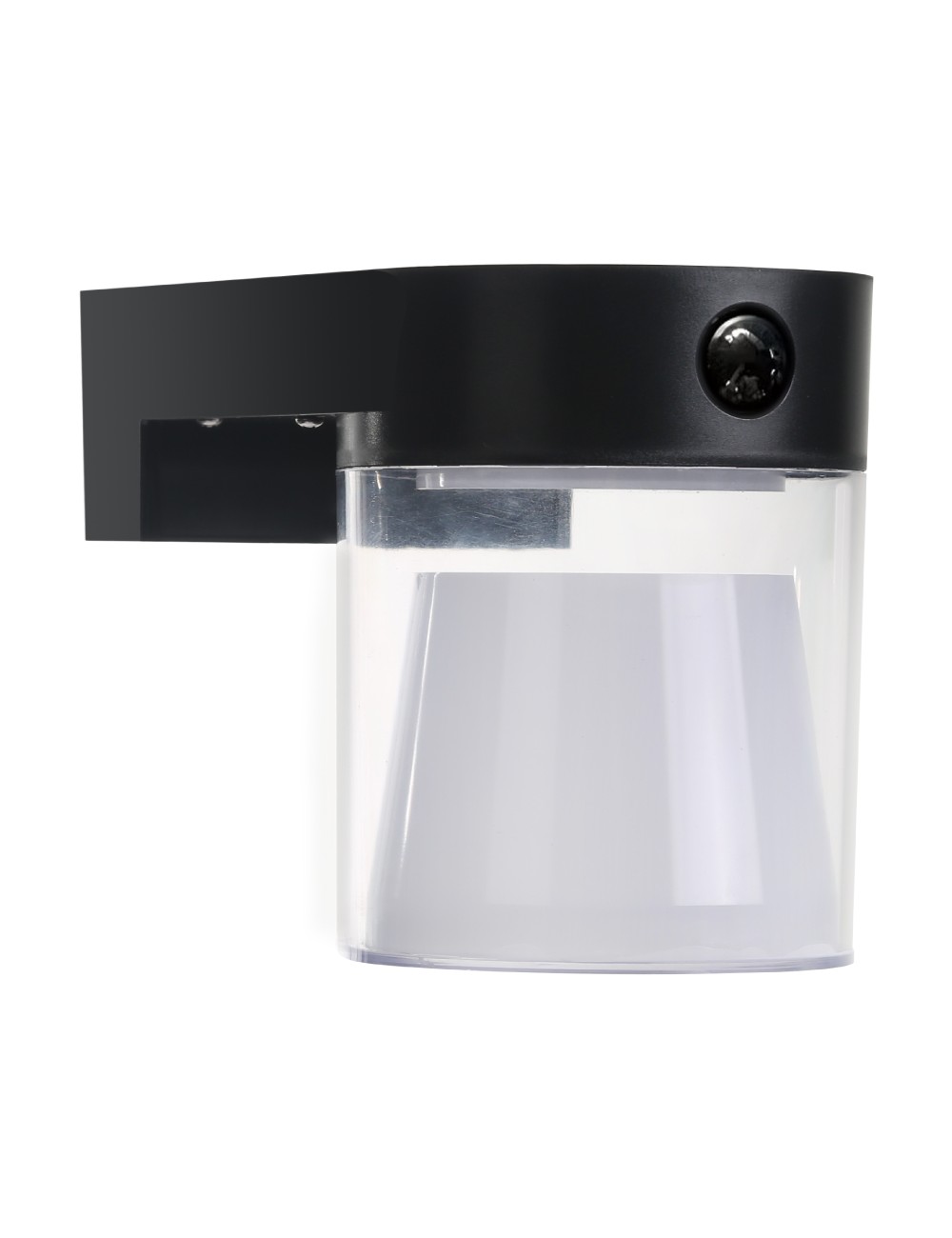 Aplique solar cilindrico 4 w 500 lm, 3.000/4.000/6.500 k, 3cct, con sensor, negro