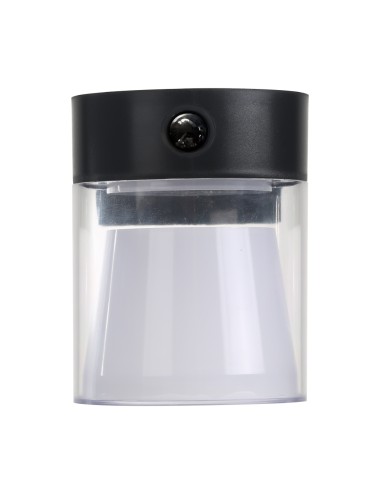Aplique solar cilindrico 4 w 500 lm, 3.000/4.000/6.500 k, 3cct, con sensor, negro