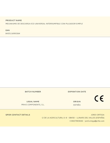 Mecanismo de descarga eco universal interrumpible con pulsador simple
