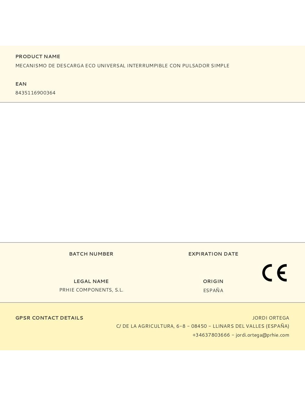 Mecanismo de descarga eco universal interrumpible con pulsador simple