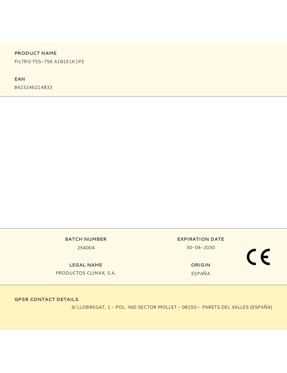 Filtro 755-756 a1b1e1k1p3