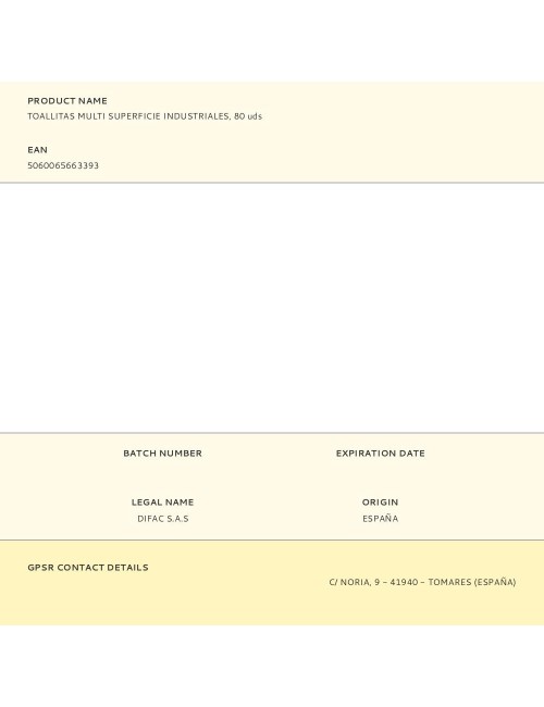 Toallitas multi superficie industriales, 80 uds