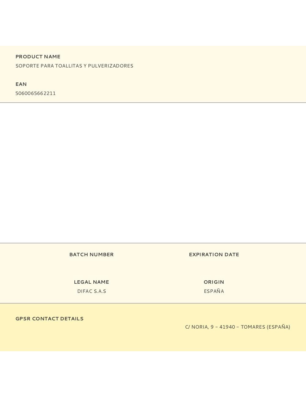 Soporte para toallitas y pulverizadores