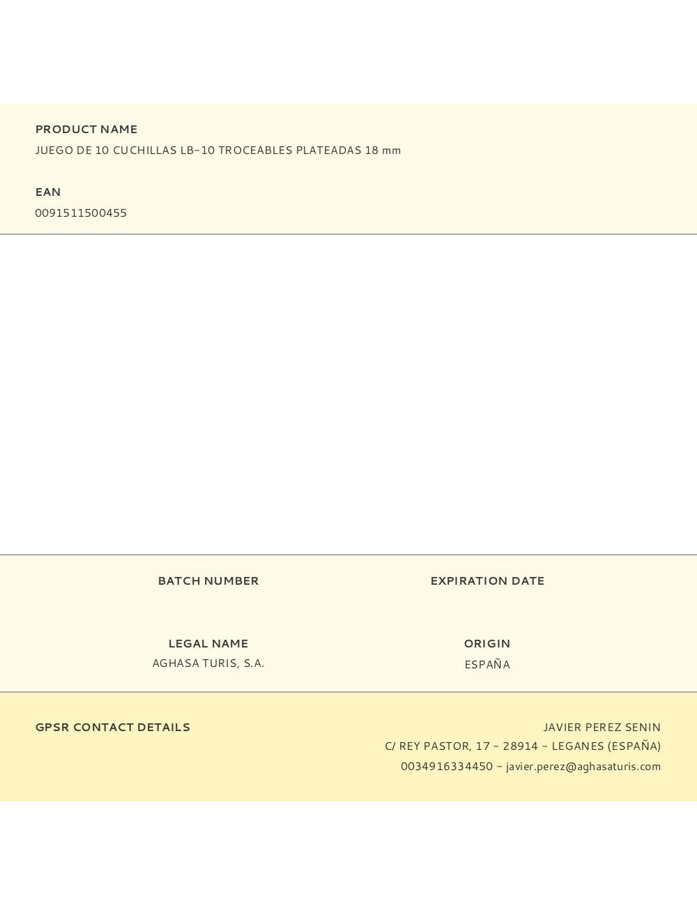 Juego de 10 cuchillas lb-10 troceables plateadas 18 mm