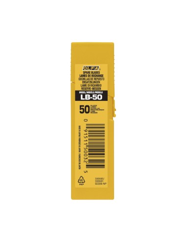 Juego de 50 cuchillas lb-50 troceables plateadas 18 mm