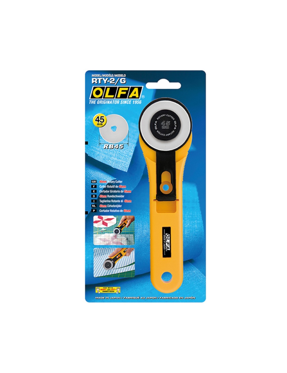 Cúter rotativo rty-2/g con cuchilla circular de 45 mm