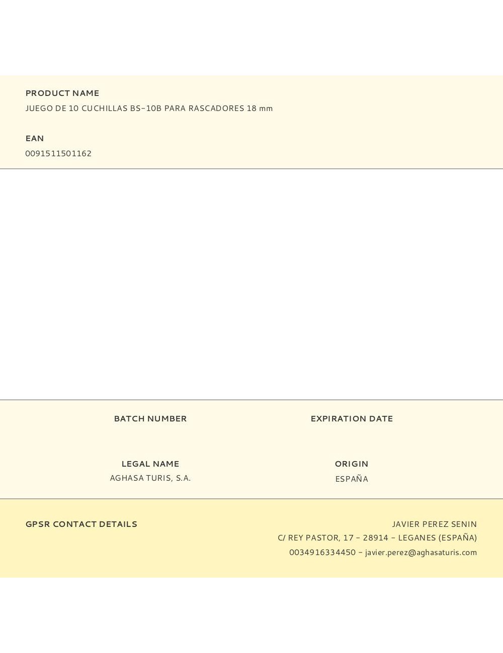 Juego de 10 cuchillas bs-10b para rascadores 18 mm