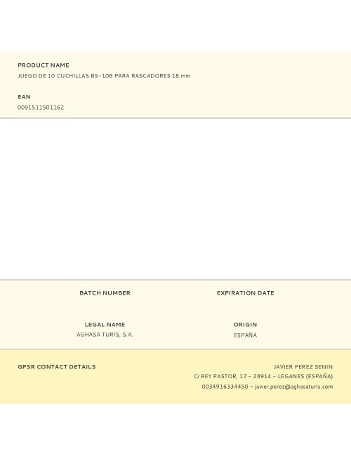 Juego de 10 cuchillas bs-10b para rascadores 18 mm