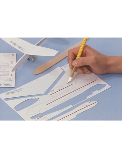 Cúter artístico ak-1/5b con forma de lápiz y 5 cuchillas tipo kb