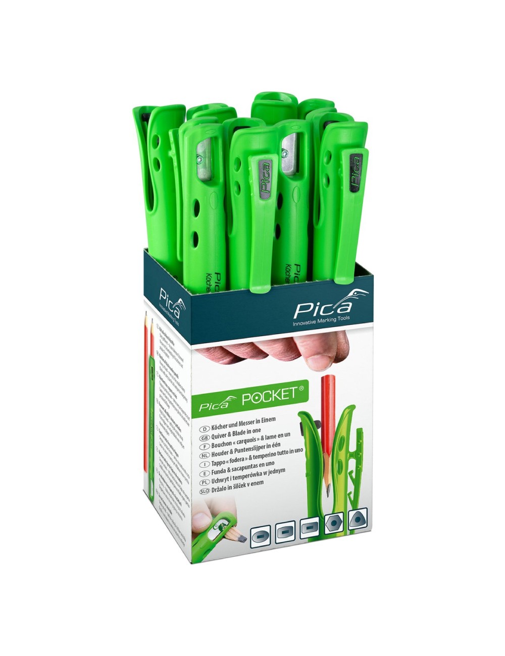 Funda pocket y sacapuntas lápices