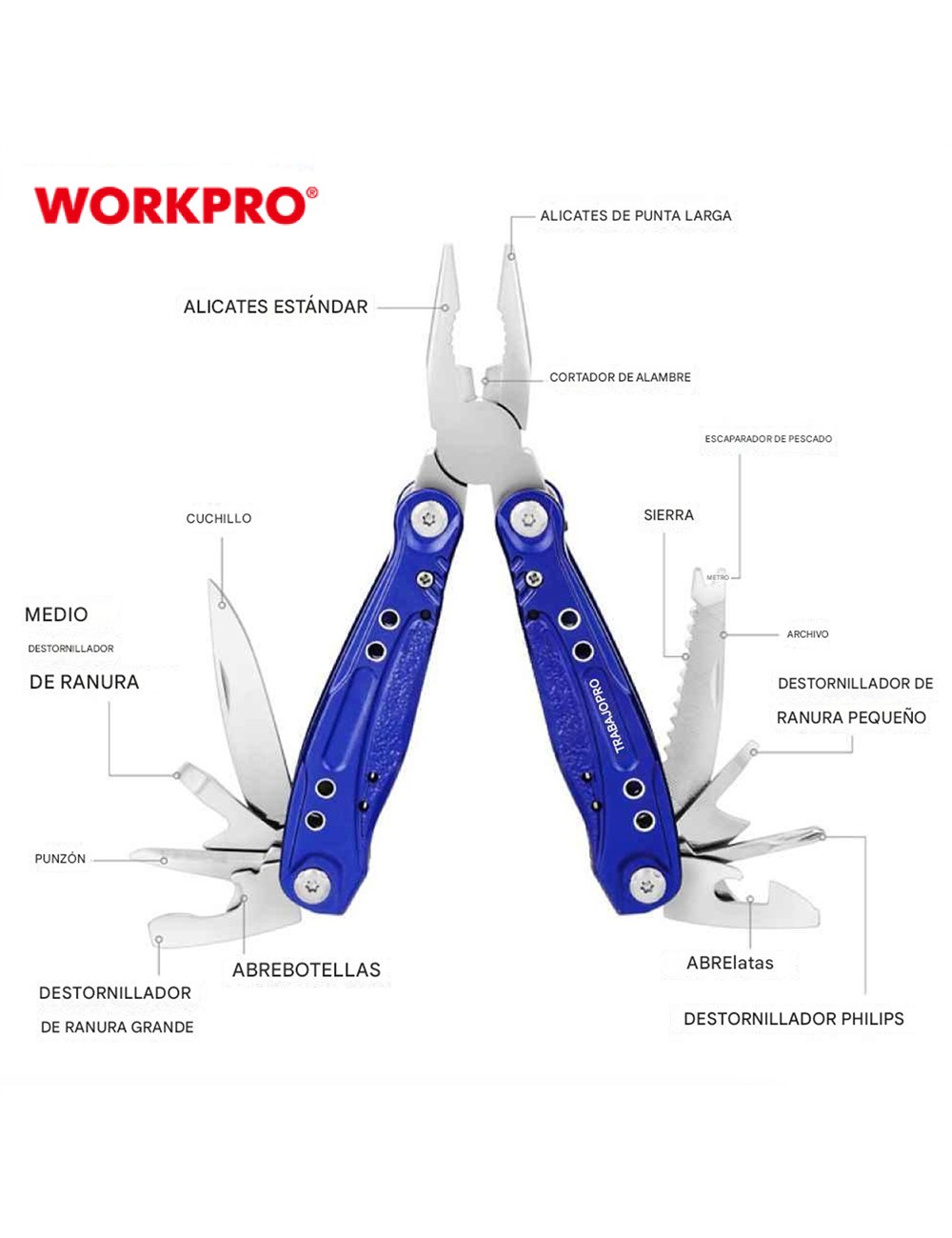 Multiherramienta azul 15 en 1