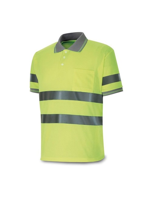Polo amarillo fluorescente, manga corta de alta visibilidad, 3xl
