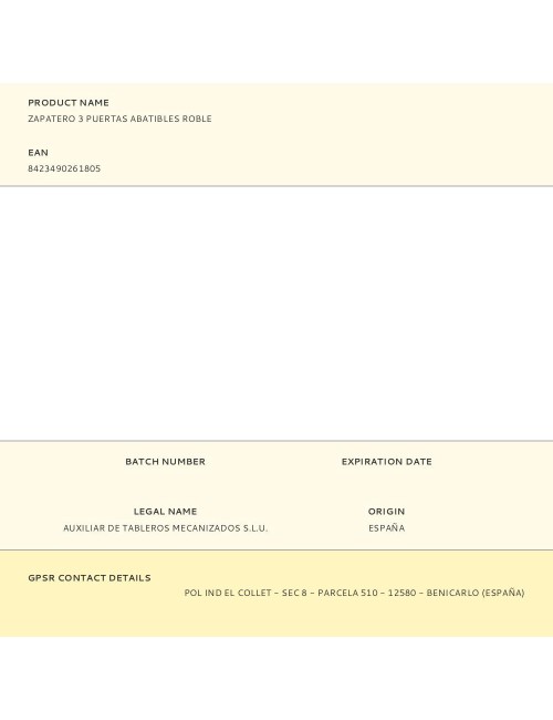 Zapatero 3 puertas abatibles roble