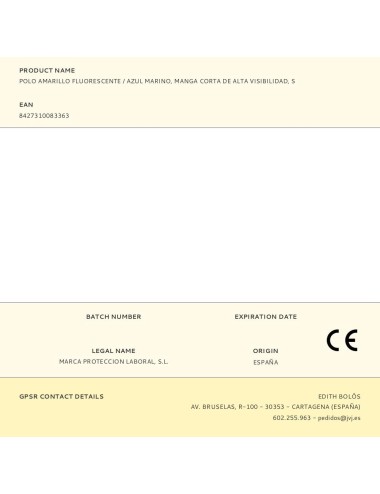 Polo amarillo fluorescente / azul marino, manga corta de alta visibilidad, s